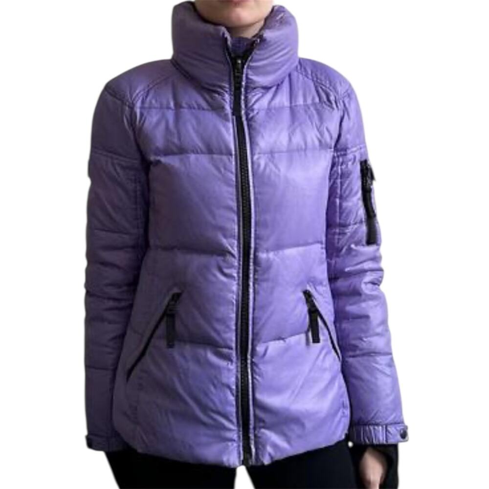 S13/NYC Mogul Women’s Down Puffer Jacket Glossy Purple Winter Coat Size Small